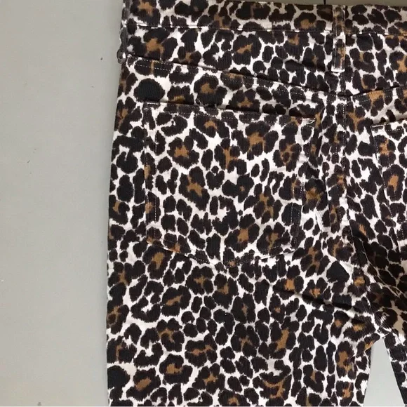 J. CREW ReImagined High Rise Animal Print Pants Stretch Corduroys Jeans - Picture 6 of 12